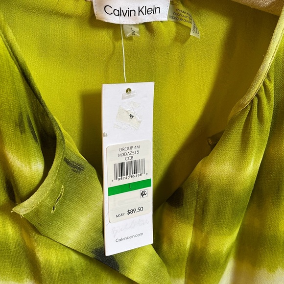 CK spring green bubble sleeve blouse_L - Picture 4 of 6